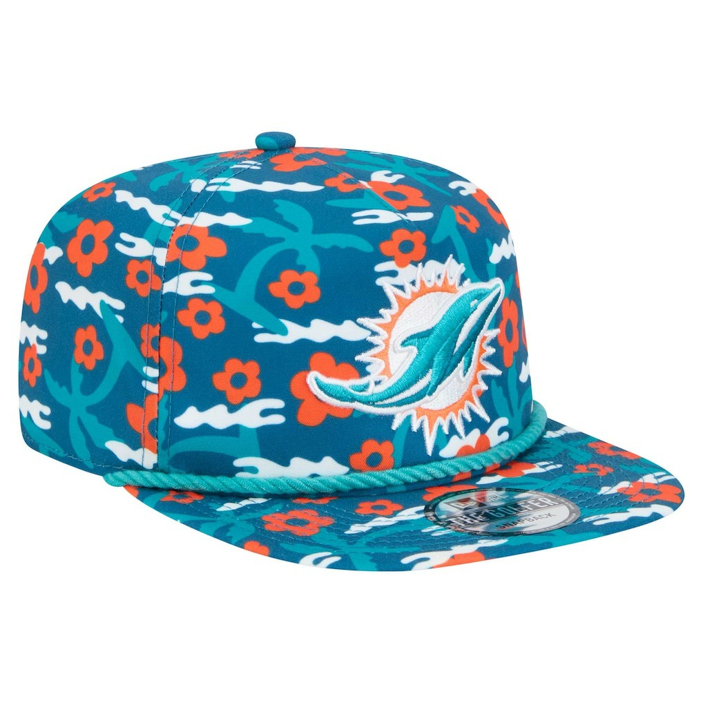 Miami Dolphins New Era Wakey Wakey Golfer Snapback Hat - Aqua outlet