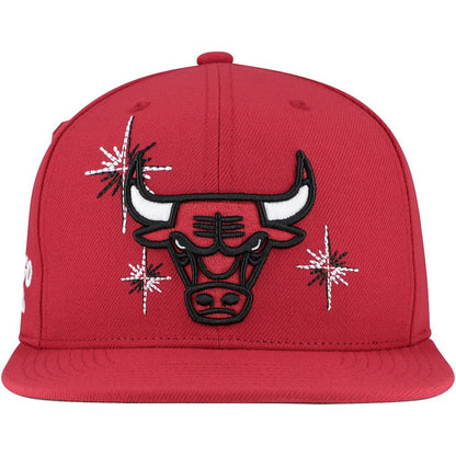 Chicago Bulls Starlight Snapback Hat - Red | Mitchell & Ness on sale