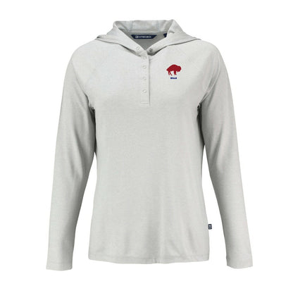 Buffalo Bills Cutter & Buck Women's Historic Coastline Epic Comfort Eco Recycled Raglan Pullover Hoodie - Gray sale