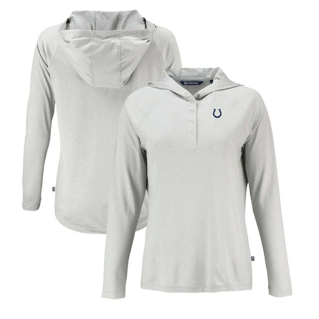 Indianapolis Colts Cutter & Buck Women's Coastline Epic Comfort Eco Recycled Raglan Pullover Hoodie - Gray sale