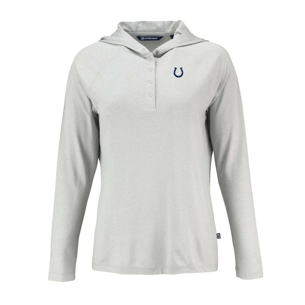 Indianapolis Colts Cutter & Buck Women's Coastline Epic Comfort Eco Recycled Raglan Pullover Hoodie - Gray sale