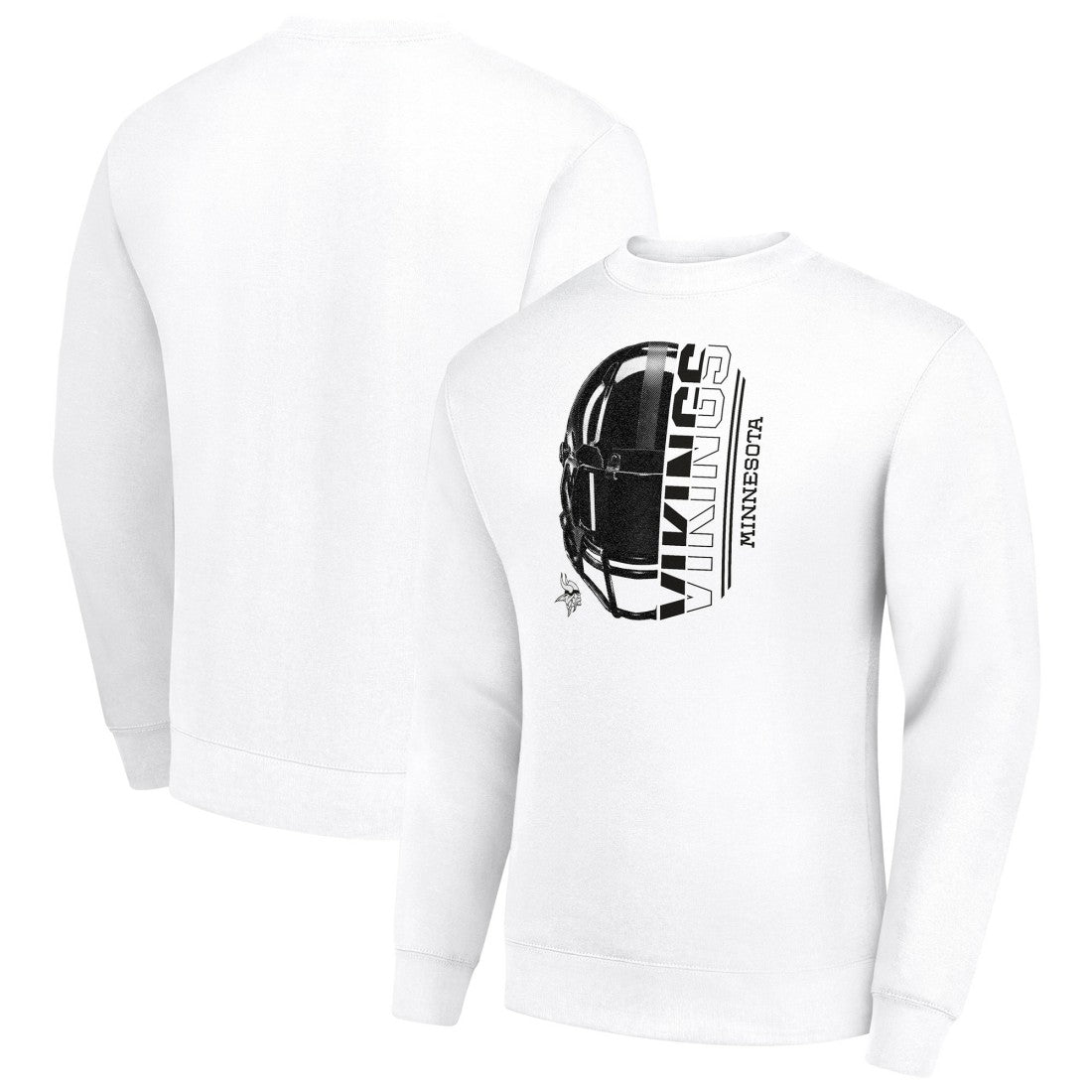 Minnesota Vikings Starter Half Helmet Team Graphic Tri-Blend Fleece Pullover Sweatshirt - White discount