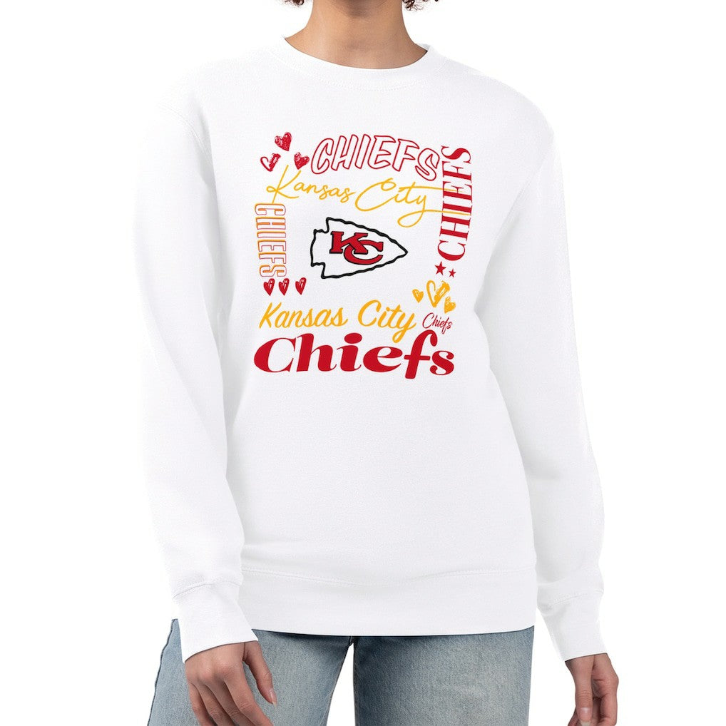 Kansas City Chiefs G-III 4Her by Carl Banks Women's Collage Graphic Fleece Pullover Sweatshirt - White sale