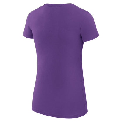 Colorado Rockies G-III 4Her by Carl Banks Women's Super-Slim Fit Lightweight Collage Team Graphic Crew Neck T-Shirt - Purple