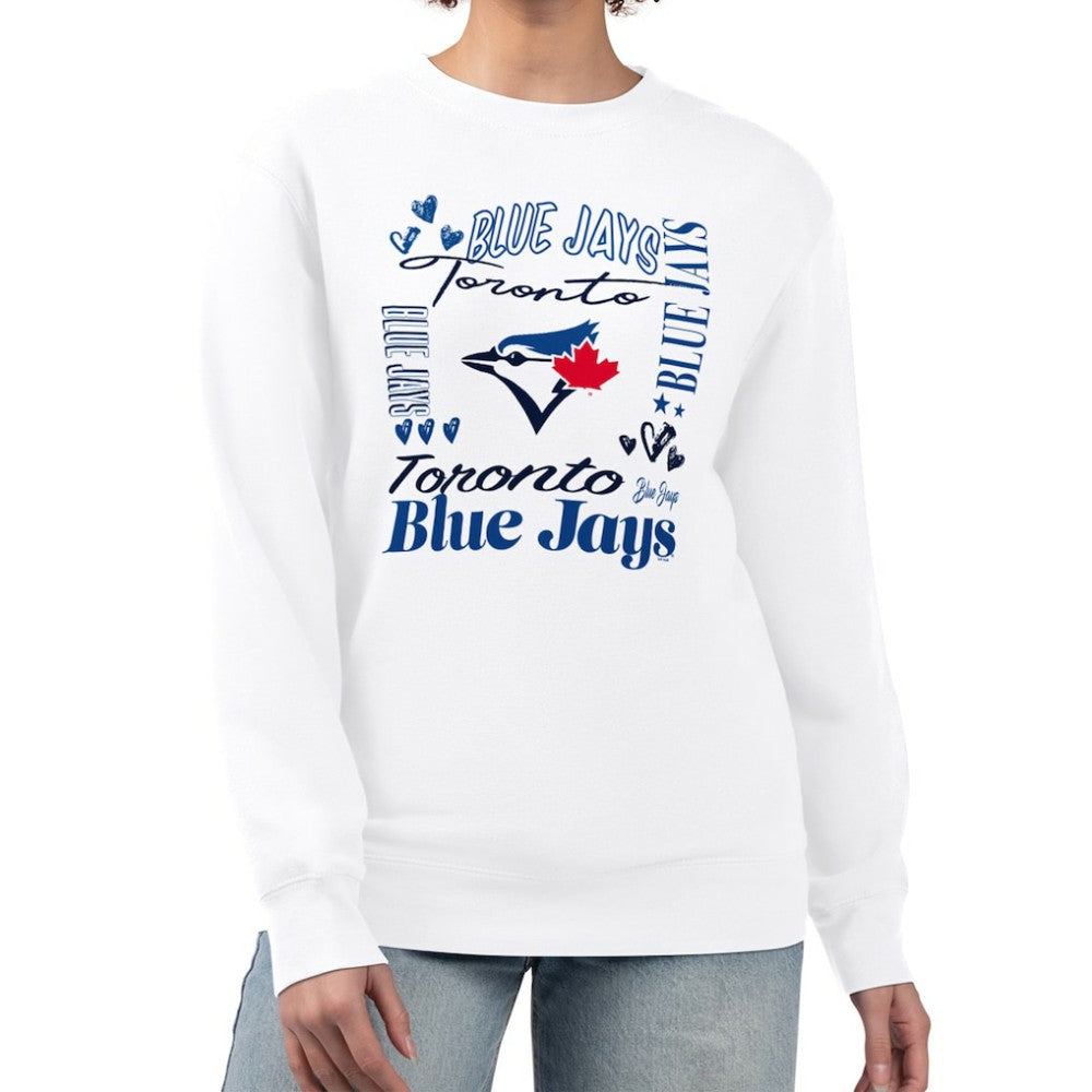 Toronto Blue Jays G-III 4Her by Carl Banks Women's Collage Team Graphic Fleece Pullover Hoodie - White