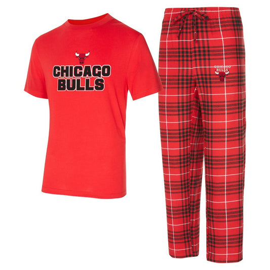 Chicago Bulls Concepts Sport Vector Top & Flannel Pants Sleep Set - Red/Black on sale