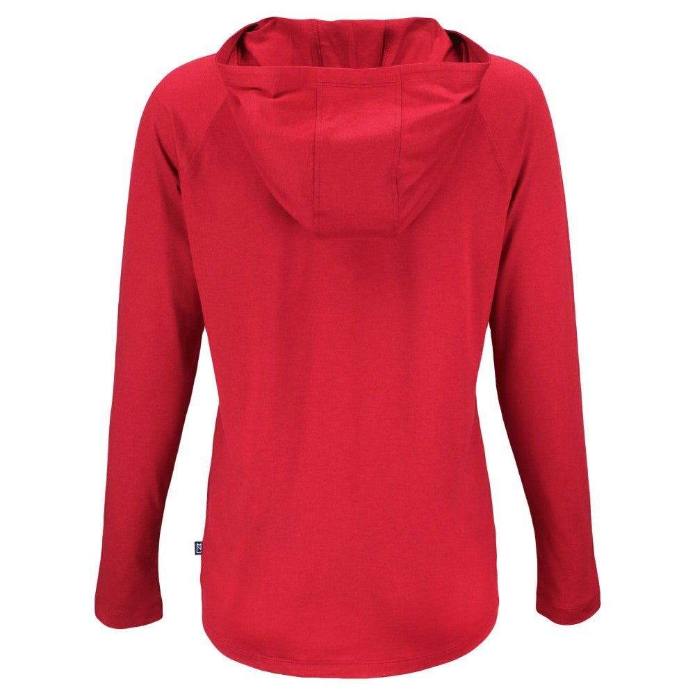 Cincinnati Reds Cutter & Buck Women's Stars And Stripes Coastline Epic Comfort Eco Recycled Hoodie Raglan Long Sleeve T-Shirt - Red