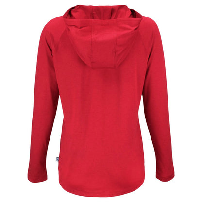 Minnesota Twins Cutter & Buck Women's  Coastline Epic Comfort Eco Recycled Hoodie Raglan Long Sleeve T-Shirt - Red