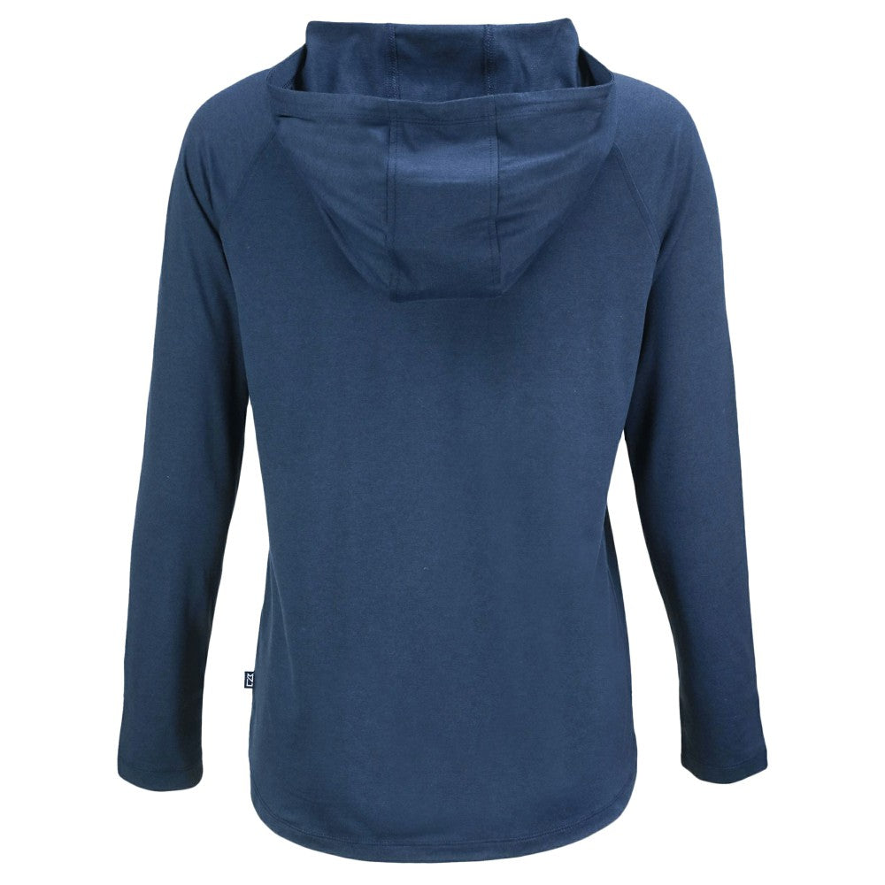 Minnesota Twins Cutter & Buck Women's  Coastline Epic Comfort Eco Recycled Hoodie Raglan Long Sleeve T-Shirt - Navy