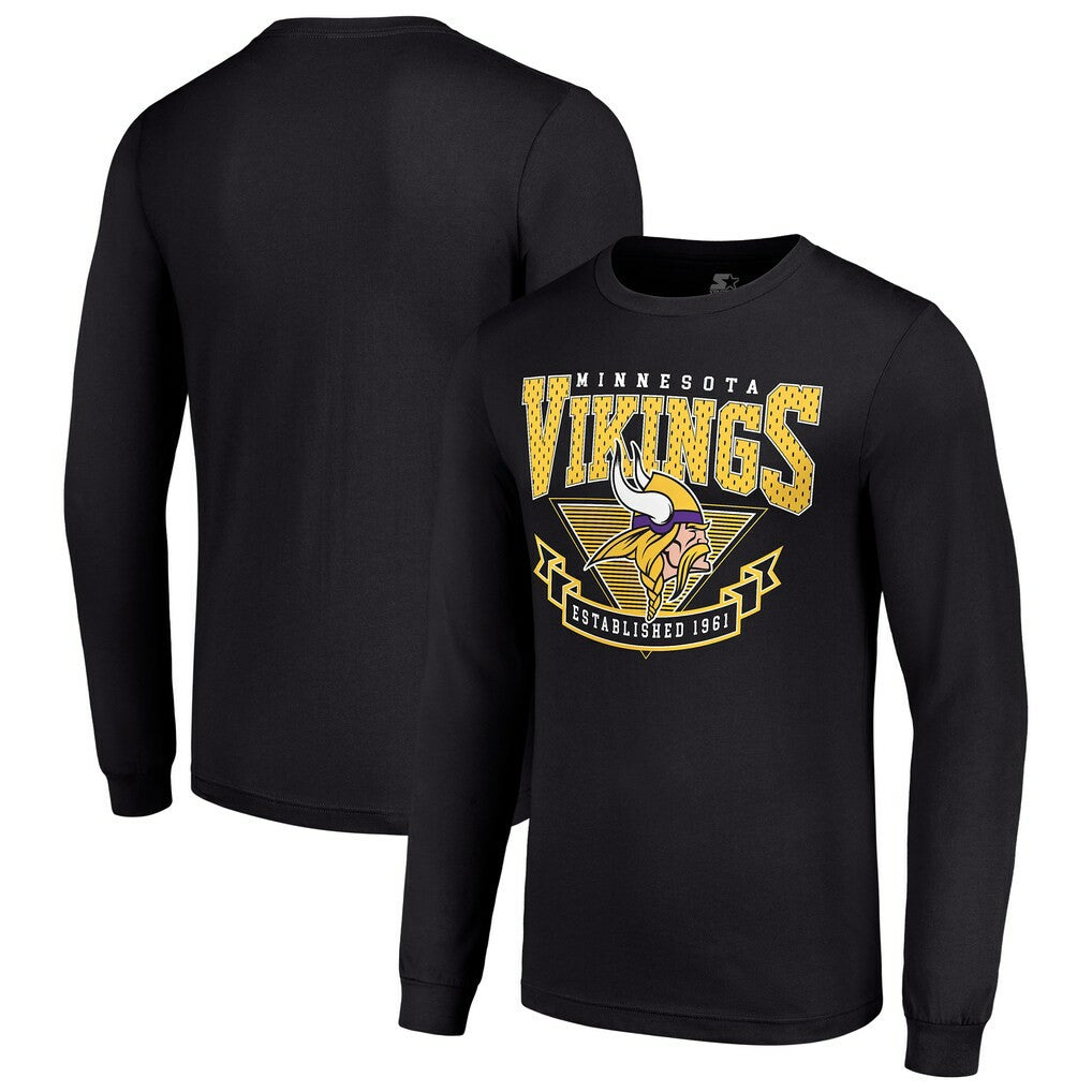 Minnesota Vikings Starter '80s Inspired Team Logo Long Sleeve T-Shirt - Black online
