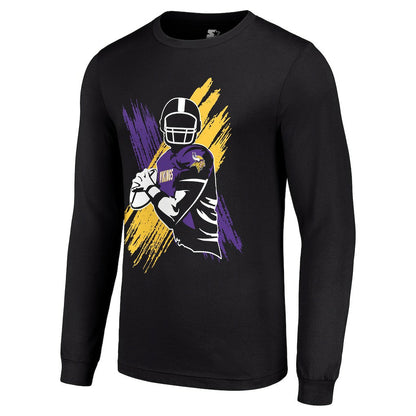Minnesota Vikings Starter Player X Logo Graphic Long Sleeve T-Shirt - Black on sale