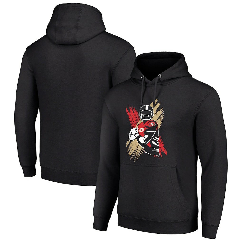 San Francisco 49ers Starter Player X Fleece Pullover Hoodie - Black discount
