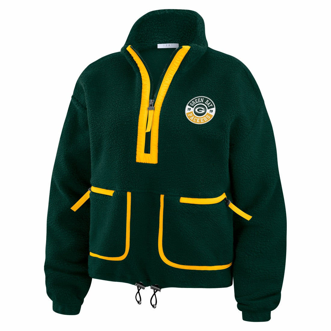 Green Bay Packers WEAR by Erin Andrews Women's Polar Fleece Half-Zip Jacket - Green cheap