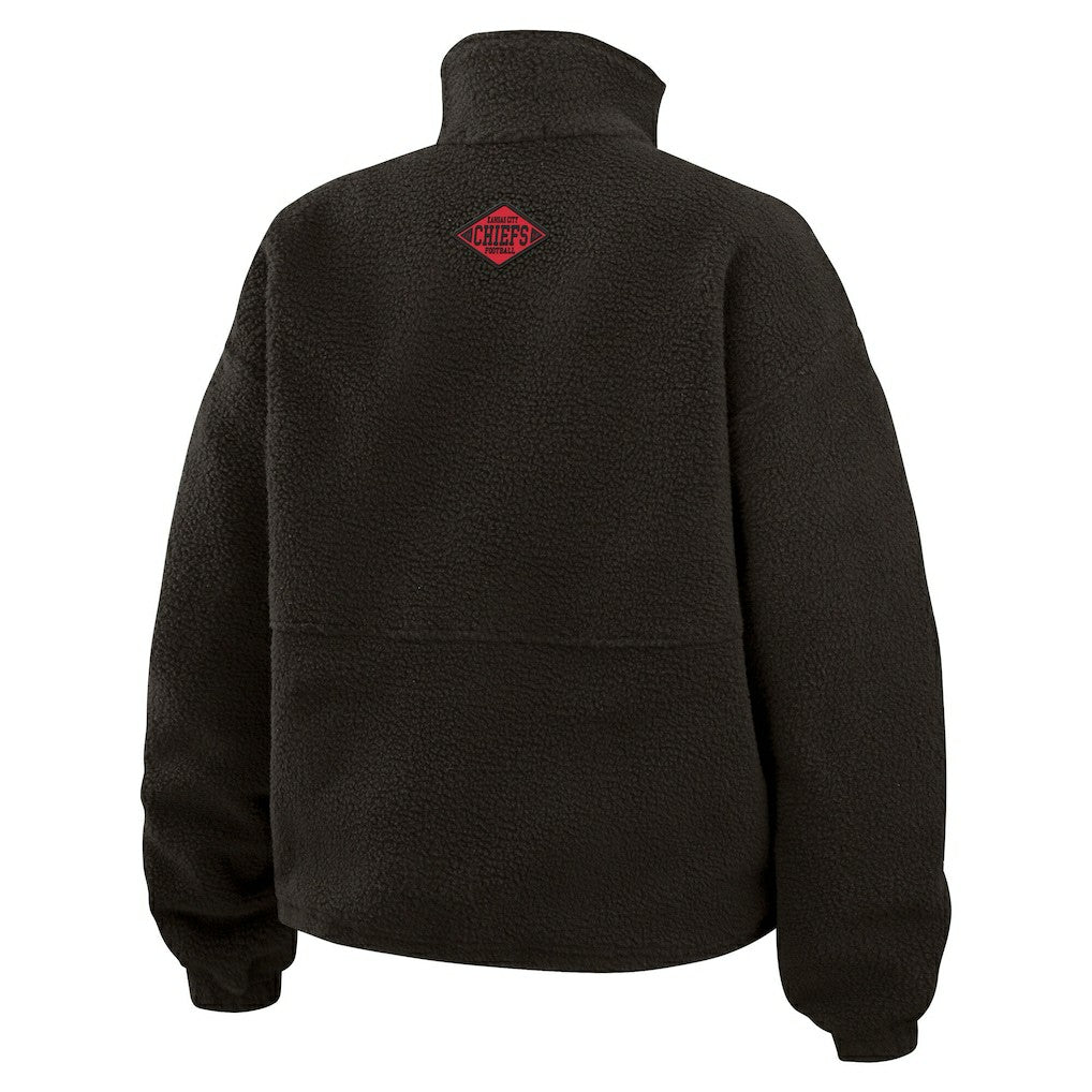 Kansas City Chiefs WEAR by Erin Andrews Women's Polar Fleece Half-Zip Jacket - Black online