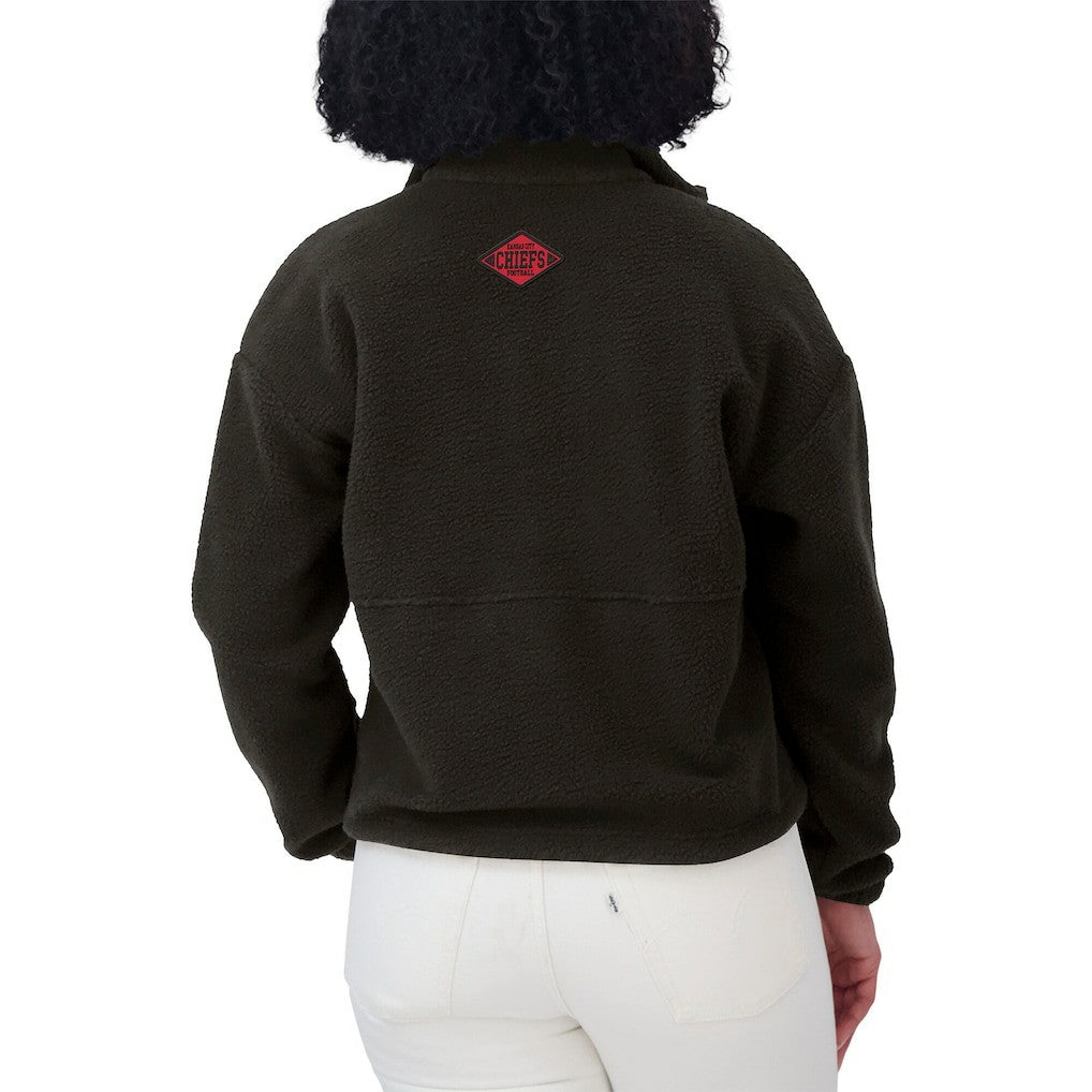 Kansas City Chiefs WEAR by Erin Andrews Women's Polar Fleece Half-Zip Jacket - Black online