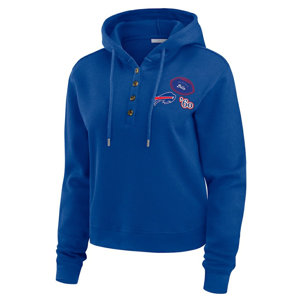 Buffalo Bills WEAR by Erin Andrews Women's Waffle Hoodie Pullover Top - Royal cheap