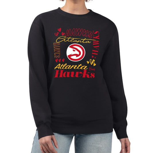 Atlanta Hawks G-III 4Her by Carl Banks Women's Collage Team Name Fleece Pullover Sweatshirt - Black on sale