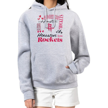 Houston Rockets G-III 4Her by Carl Banks Women's Team Collage Graphic Fleece Pullover Hoodie sale - Heather Gray discount