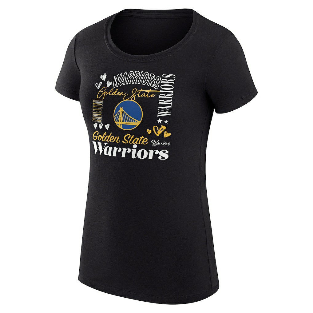 Golden State Warriors G-III 4Her by Carl Banks Women's Super-Slim Fit Lightweight Team Name Collage Graphic T-Shirt sale - Black sale