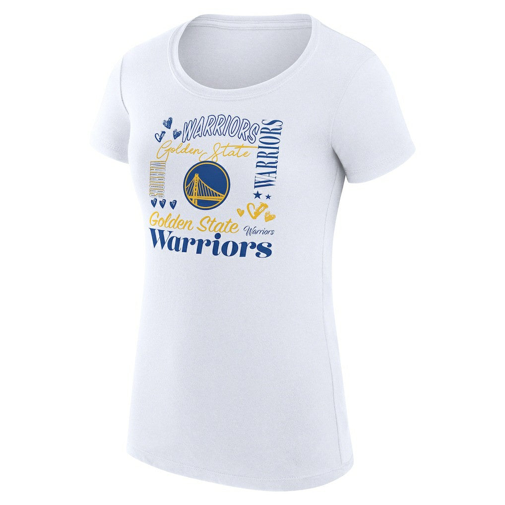 Golden State Warriors G-III 4Her by Carl Banks Women's Super-Slim Fit Lightweight Team Name Collage Graphic T-Shirt sale - White cheap