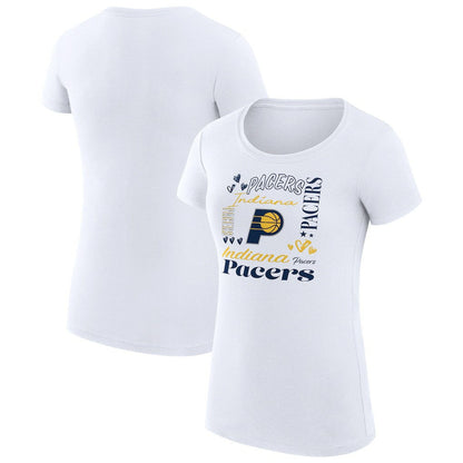 Indiana Pacers G-III 4Her by Carl Banks Women's Super-Slim Fit Lightweight Team Name Collage Graphic T-Shirt - White online