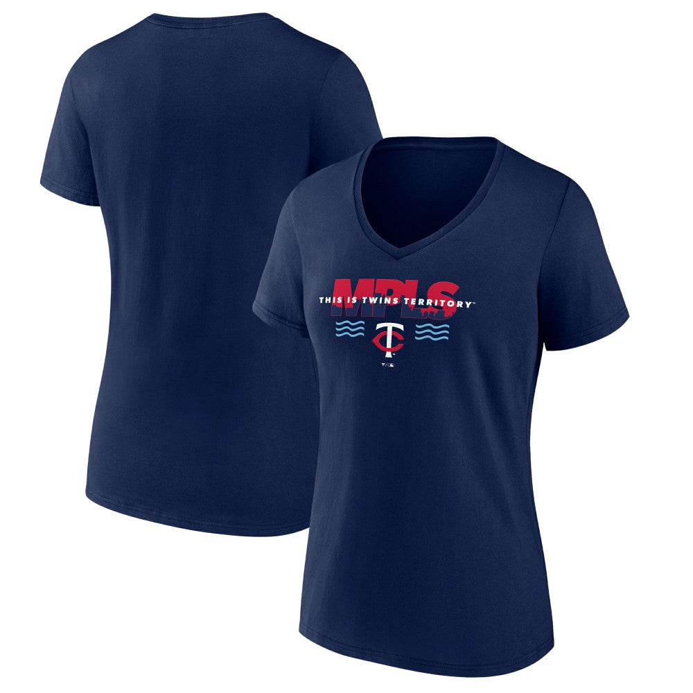Minnesota Twins Women's Territory V-Neck T-Shirt - Navy