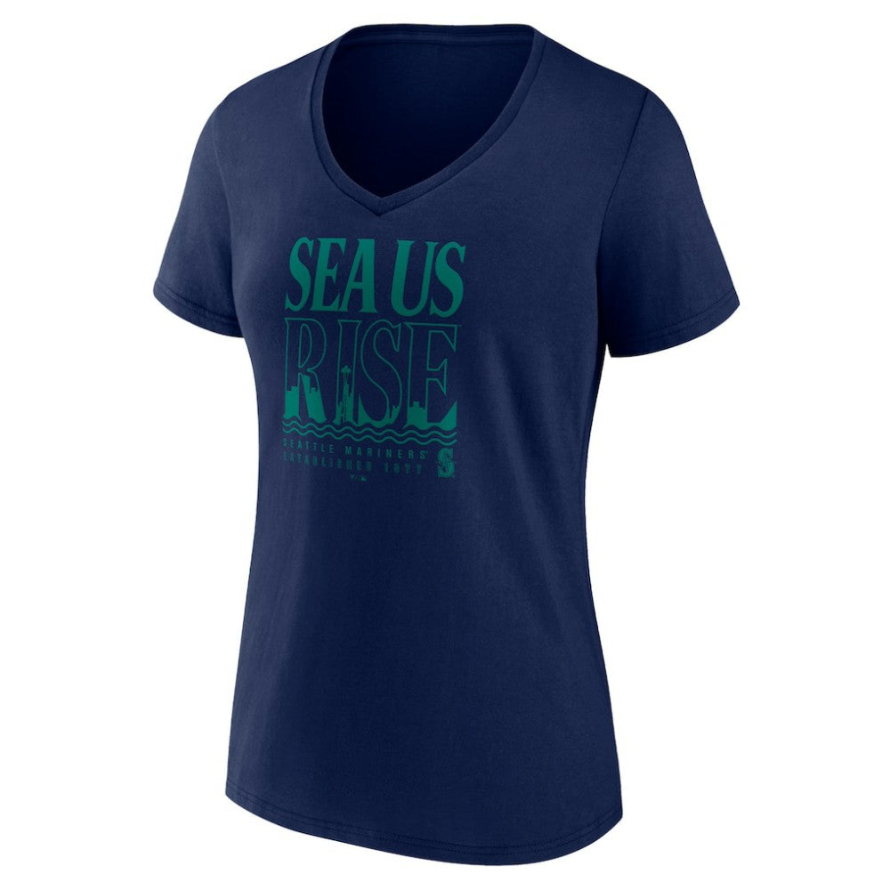 Seattle Mariners Women's Sea Us Rise V-Neck T-Shirt - Navy