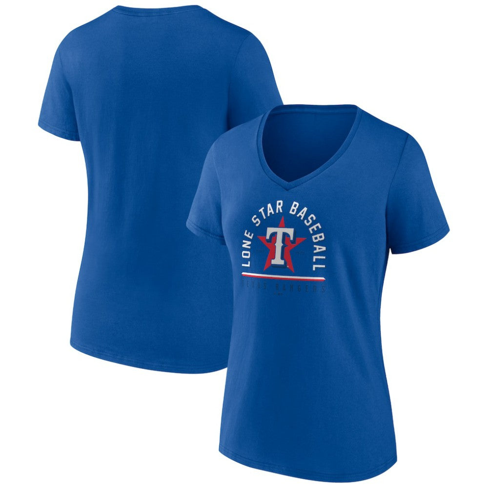 Texas Rangers Women's Lone Star Baseball V-Neck T-Shirt - Royal