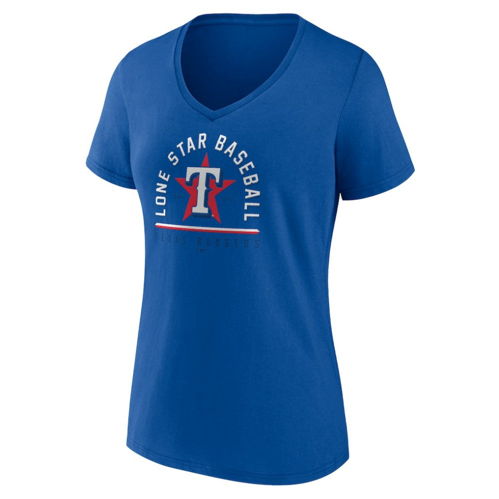 Texas Rangers Women's Lone Star Baseball V-Neck T-Shirt - Royal