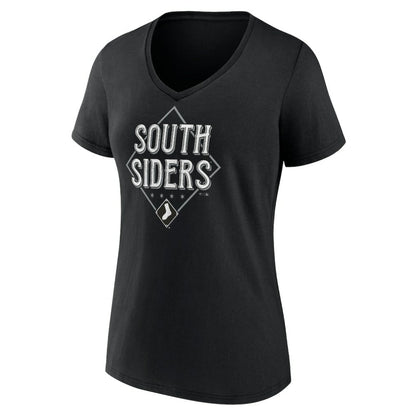 Chicago White Sox Women's South Siders V-Neck T-Shirt - Black