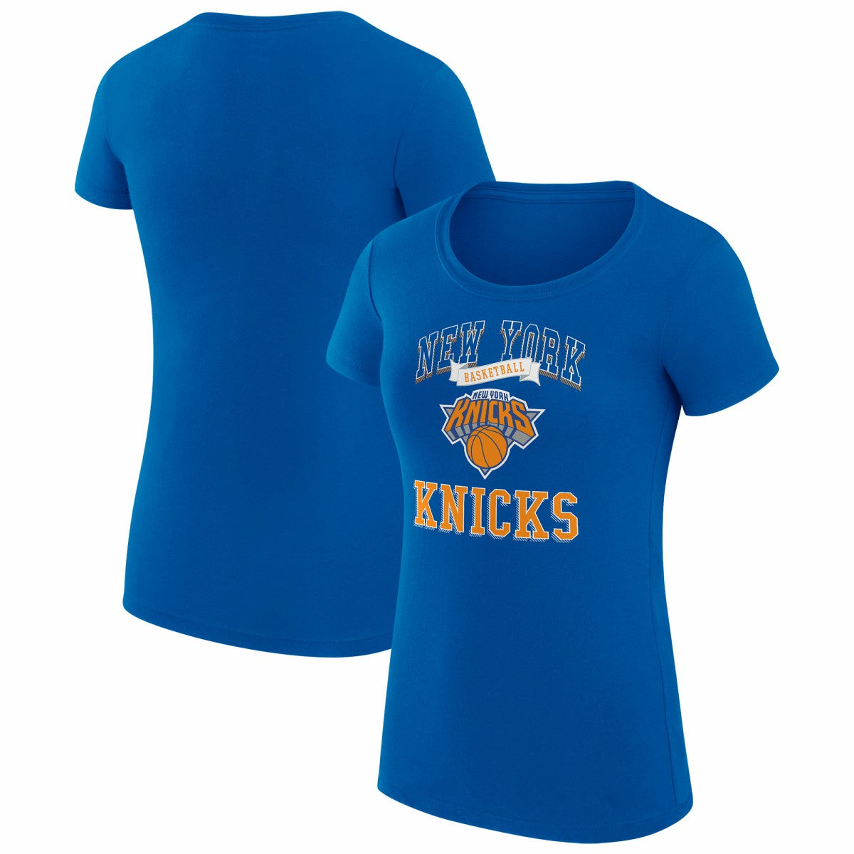 New York Knicks G-III 4Her by Carl Banks Women's Super-Slim Fit Lightweight Team Logo T-Shirt - Blue discount