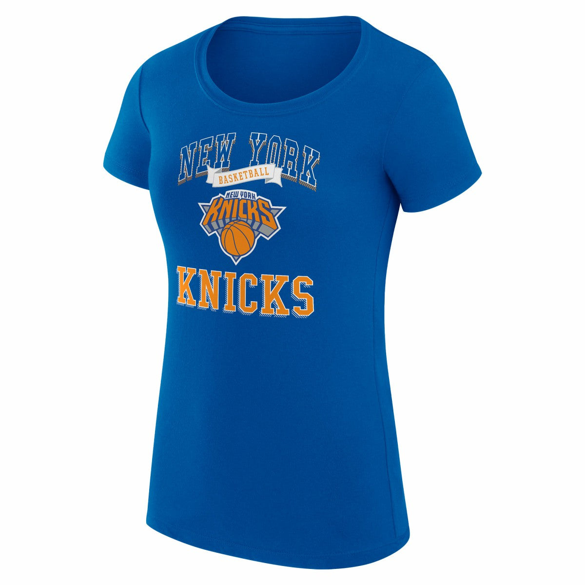 New York Knicks G-III 4Her by Carl Banks Women's Super-Slim Fit Lightweight Team Logo T-Shirt - Blue discount