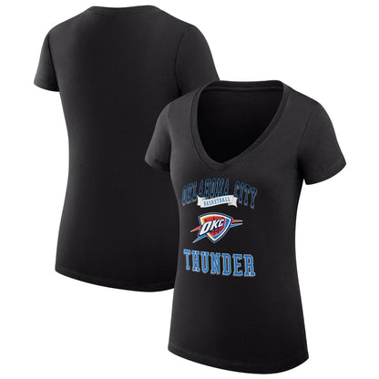 Oklahoma City Thunder G-III 4Her by Carl Banks Women's Super-Slim Fit Lightweight Team Logo V-Neck T-Shirt - Black online