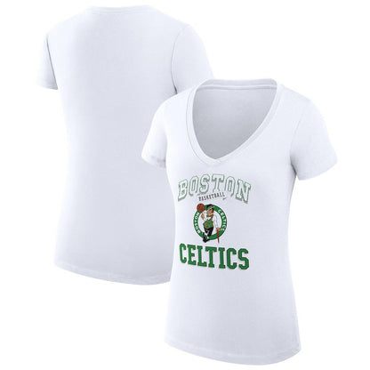 Boston Celtics G-III 4Her by Carl Banks Women's Super-Slim Fit Lightweight Team Logo V-Neck T-Shirt - White online
