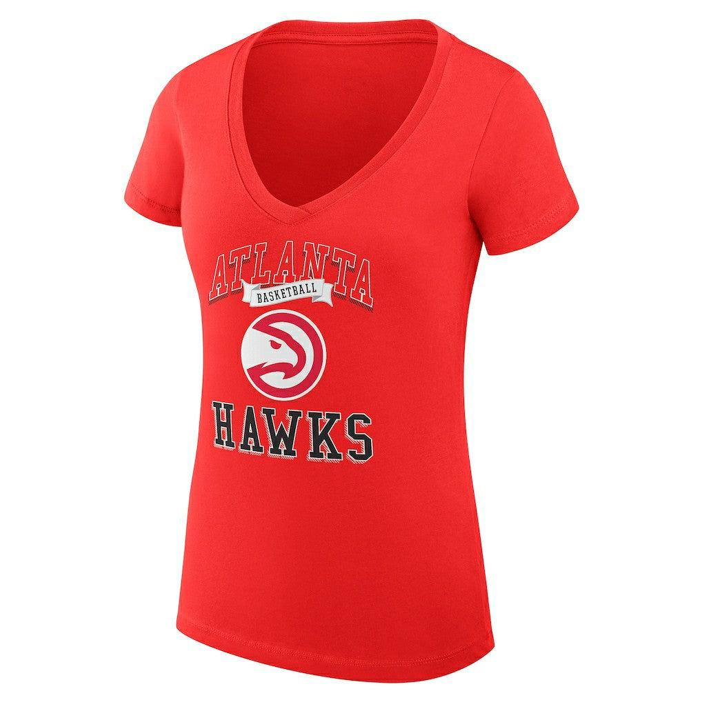 Atlanta Hawks G-III 4Her by Carl Banks Women's Super-Slim Fit Lightweight Team Logo V-Neck T-Shirt - Red outlet