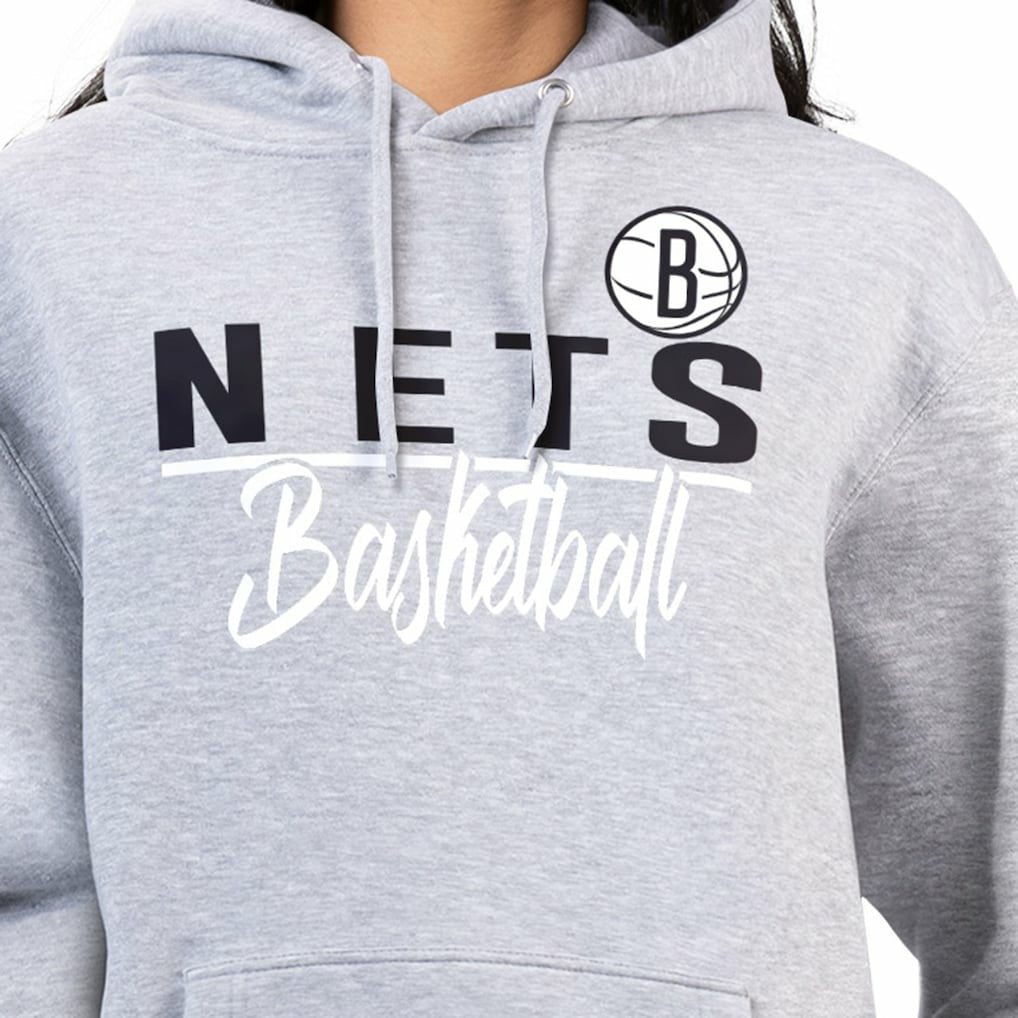 Brooklyn Nets G-III 4Her by Carl Banks Women's Graphics Fleece Pullover Hoodie - Heather Gray for sale
