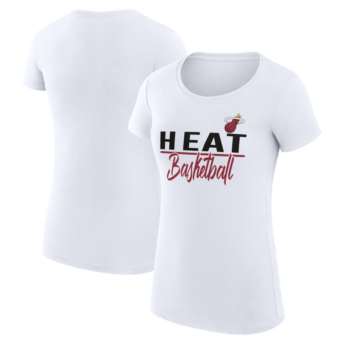 Miami Heat G-III 4Her by Carl Banks Women's Super-Slim Fit Lightweight Team Sport V-Neck T-Shirt - White discount