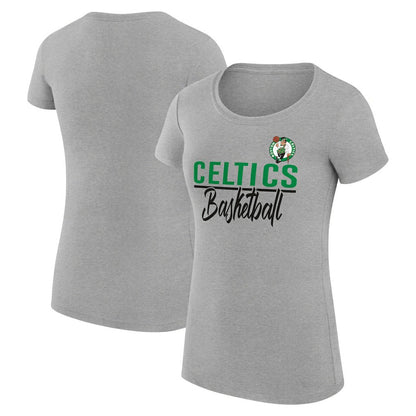 Boston Celtics G-III 4Her by Carl Banks Women's Super-Slim Fit Lightweight Team Sport V-Neck T-Shirt - Heather Gray on sale