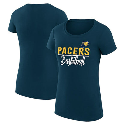 Indiana Pacers G-III 4Her by Carl Banks Women's Super-Slim Fit Lightweight Team Sport V-Neck T-Shirt - Navy for sale