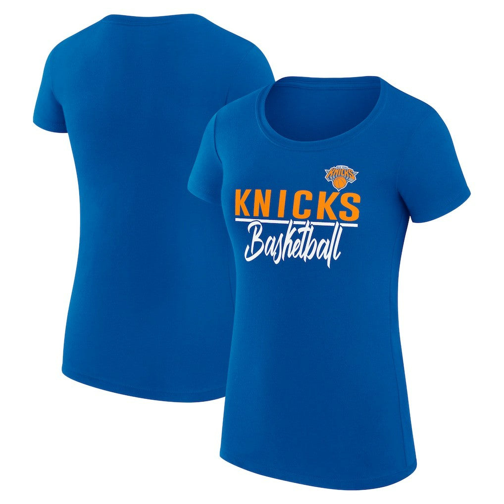 New York Knicks G-III 4Her by Carl Banks Women's Super-Slim Fit Lightweight Team Sport V-Neck T-Shirt - Blue discount
