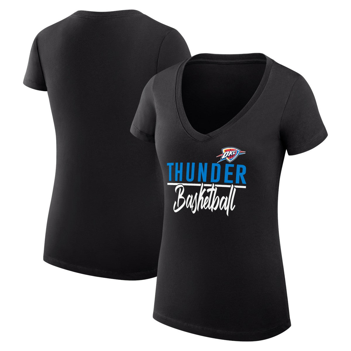 Oklahoma City Thunder G-III 4Her by Carl Banks Women's Super-Slim Fit Lightweight Team Sport V-Neck T-Shirt - Black shop