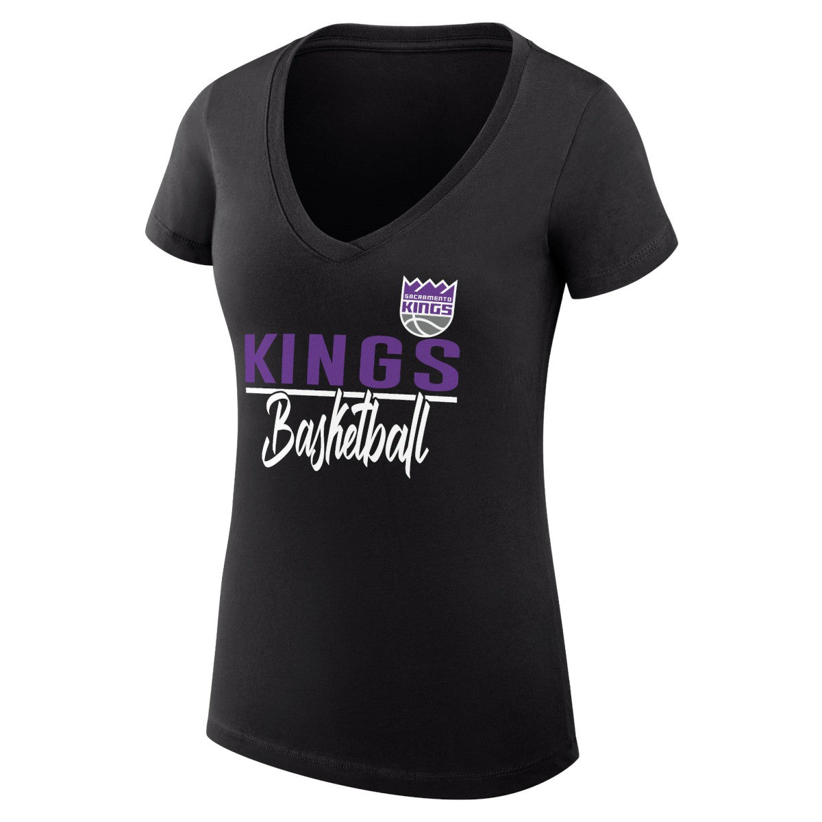 Sacramento Kings G-III 4Her by Carl Banks Women's Super-Slim Fit Lightweight Team Sport V-Neck T-Shirt - Black shop