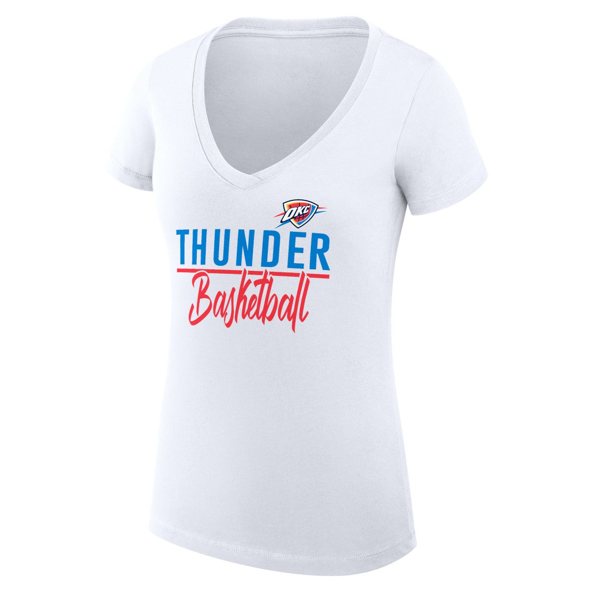 Oklahoma City Thunder G-III 4Her by Carl Banks Women's Super-Slim Fit Lightweight Team Sport V-Neck T-Shirt - White cheap