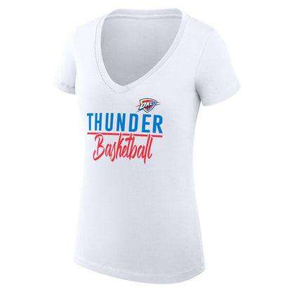 Oklahoma City Thunder G-III 4Her by Carl Banks Women's Super-Slim Fit Lightweight Team Sport V-Neck T-Shirt - White cheap