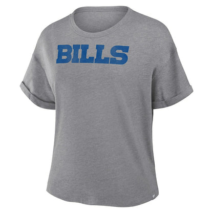 Buffalo Bills Women's Swing Pass Tri-Blend Boxy T-Shirt - Heather Gray cheap