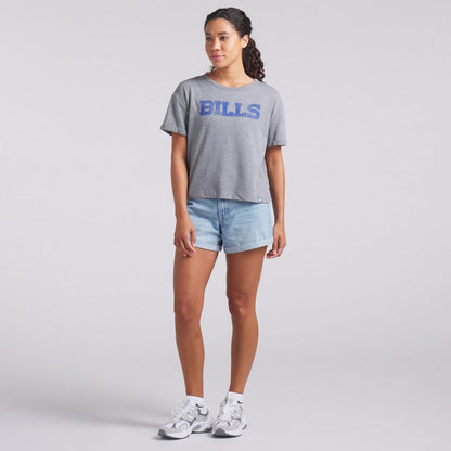 Buffalo Bills Women's Swing Pass Tri-Blend Boxy T-Shirt - Heather Gray cheap