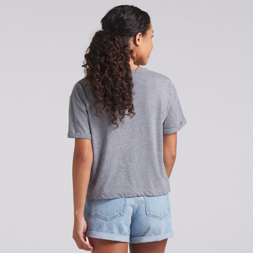 Buffalo Bills Women's Swing Pass Tri-Blend Boxy T-Shirt - Heather Gray cheap