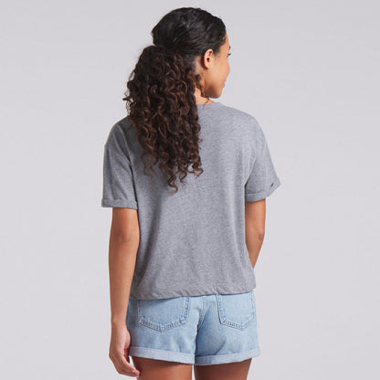 Buffalo Bills Women's Swing Pass Tri-Blend Boxy T-Shirt - Heather Gray cheap