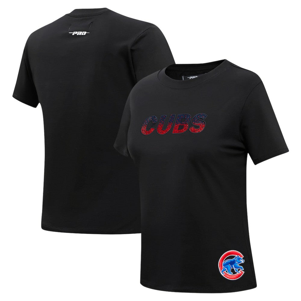 Chicago Cubs Pro Standard Women's Rhinestone Slim Fit T-Shirt - Black
