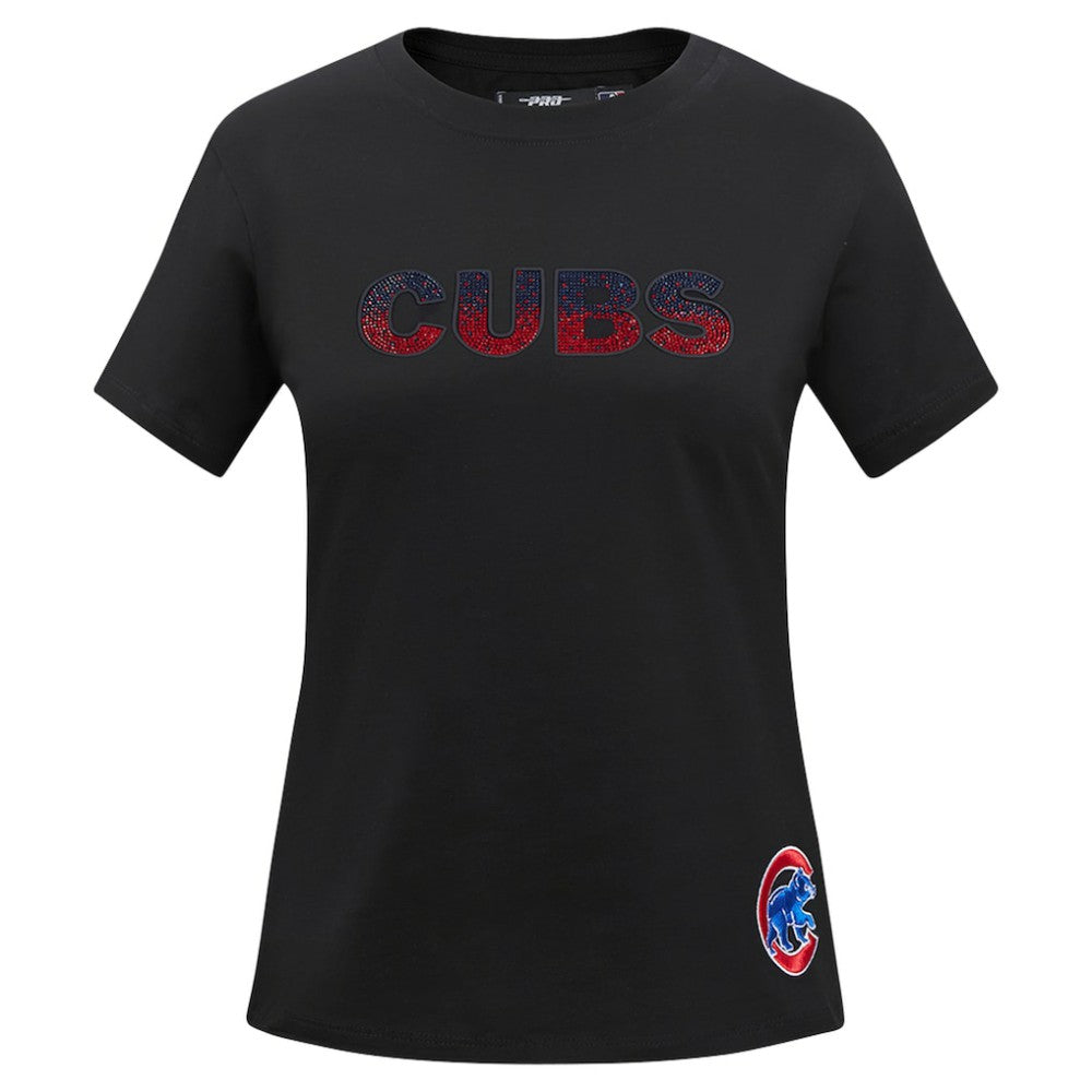 Chicago Cubs Pro Standard Women's Rhinestone Slim Fit T-Shirt - Black
